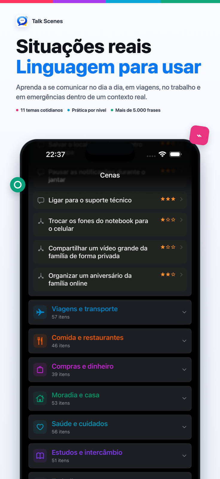 Situações reais — Linguagem para usar